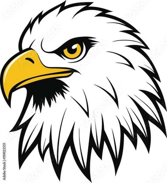 Fototapeta Bald eagle head vector illustration