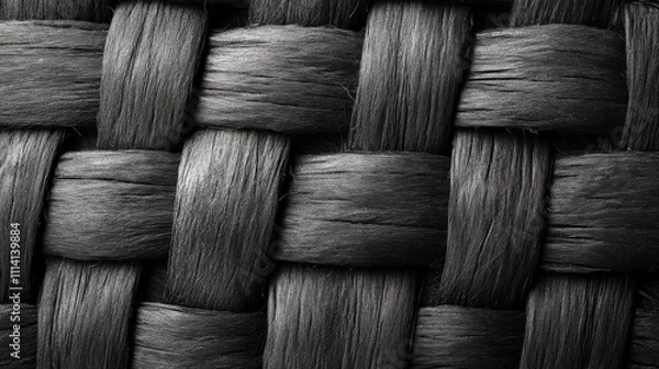 Fototapeta A highly detailed, seamless texture of woven fabric in grayscale