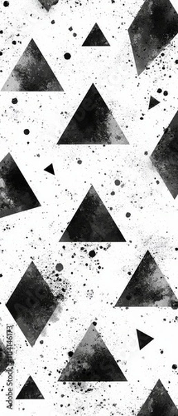 Fototapeta A modern seamless pattern of triangles on white.