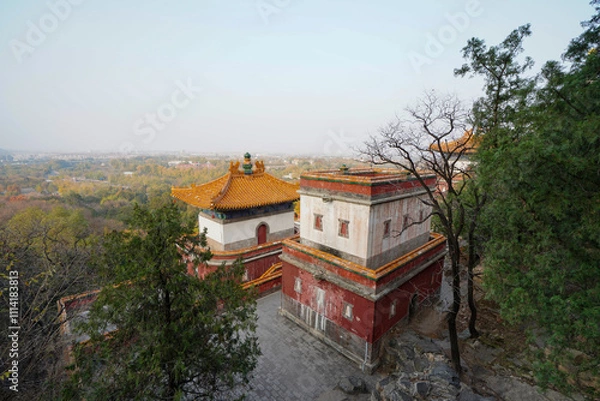 Obraz Tibetan architecture in the Four Great Regions of Summer Palace in Beijing.