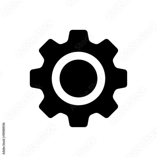 Fototapeta Gears icon flat vector. Settings icon. Vector gear tool icon.