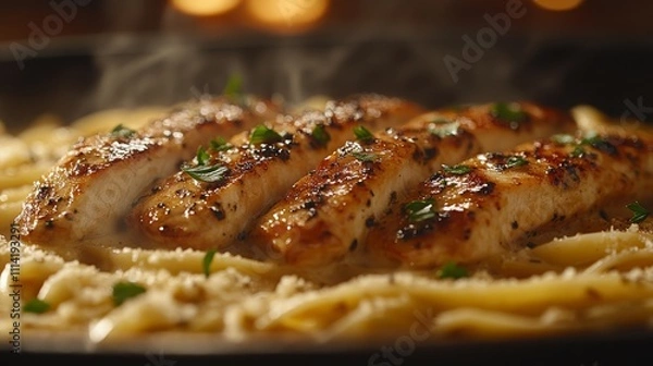 Obraz Chicken Alfredo Pasta