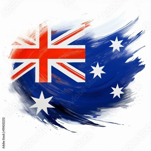 Fototapeta Australia Flag Transparent Background AI Image