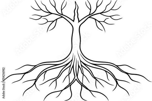 Obraz Simple Roots of Nature Line Art Vector