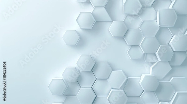 Obraz Vector seamless 3d abstract creative white hexagon