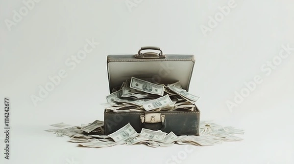 Obraz Corporate Greed: Overflowing Briefcase