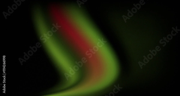 Fototapeta Beautiful green red wave on black grainy background for design