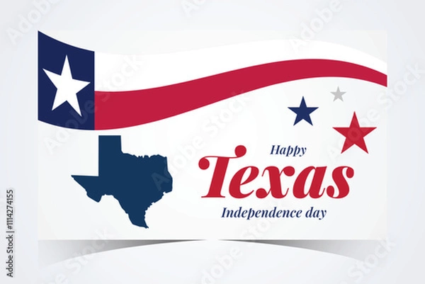 Fototapeta Texas Independence Day Banner. Happy Texas Independence Day March 2nd Background Template. Freedom Holiday Banner With Texas Flag Red and Blue Background for Website, Header, Cover, invitation card