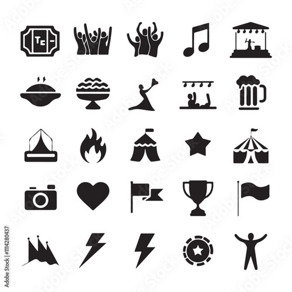 Fototapeta create a silhouette of black 16 school icons design with white background