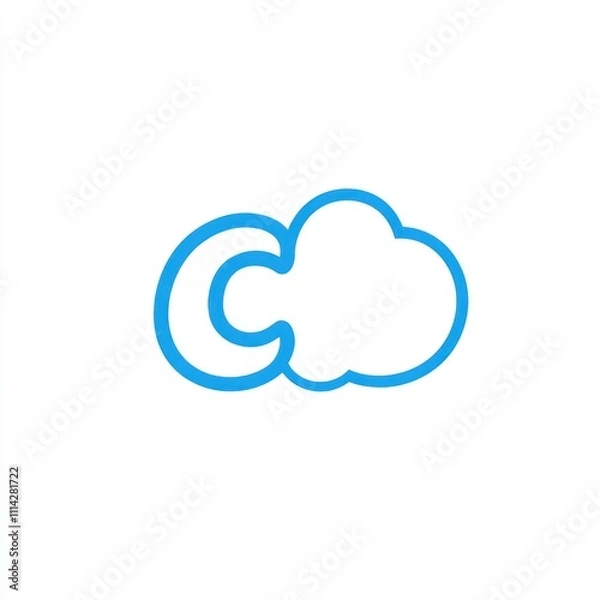 Obraz Cloud computing letter C icon.