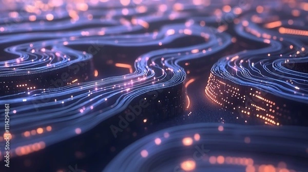 Obraz AI Neural Network Data Flow Concept Artwork