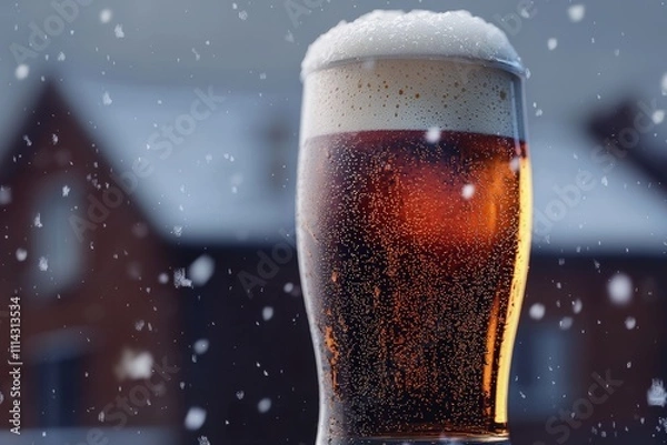 Fototapeta An up-close macro photo of bubbles in a glass of champagne.