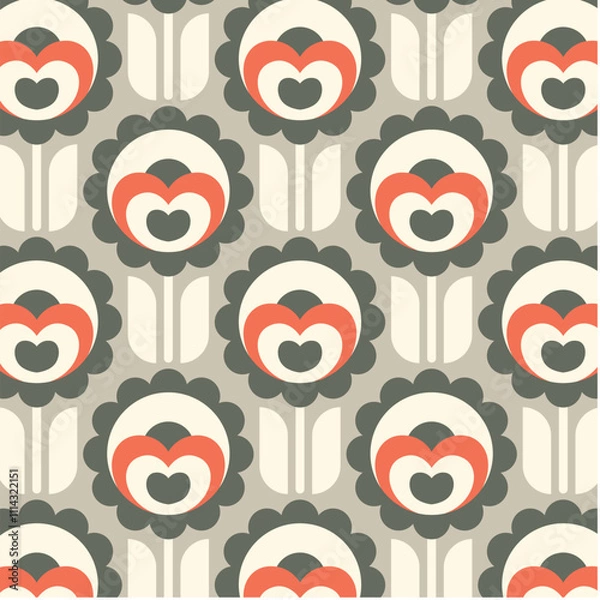 Obraz Seamless vector decorative pattern. Bright floral