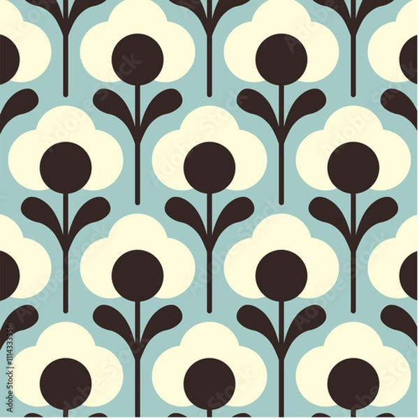 Obraz Geometrical retro flowers, background, textures