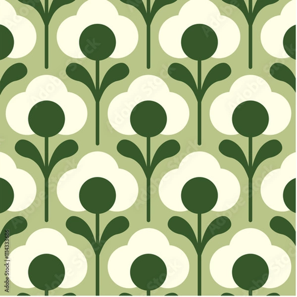 Obraz Geometrical retro flowers, background, textures