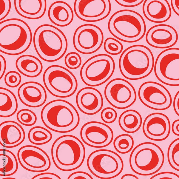 Obraz Round seamless pattern of random circles and rings vector image