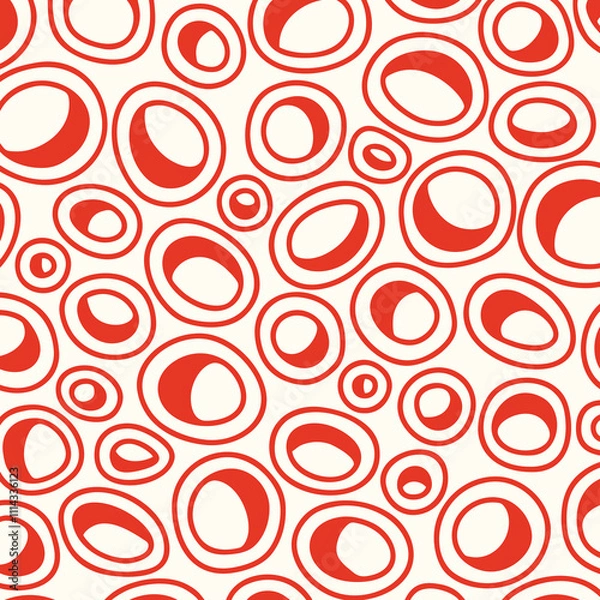 Obraz Round seamless pattern of random circles and rings vector image