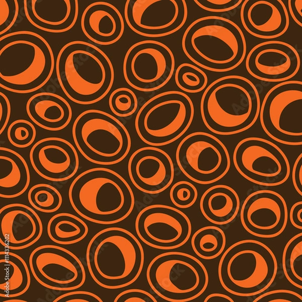 Obraz Round seamless pattern of random circles and rings vector image