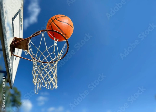 Obraz バスケットゴールとボール
