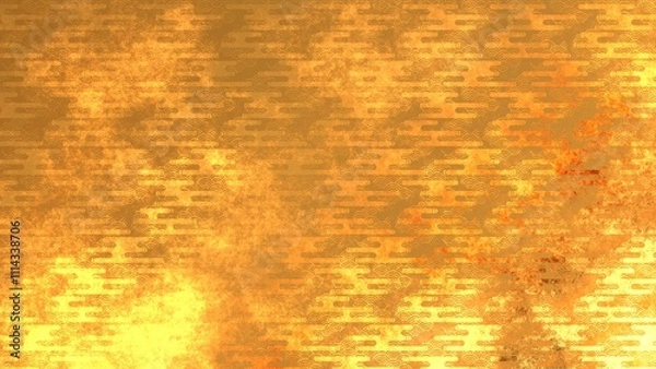 Fototapeta 金色の和柄模様・背景