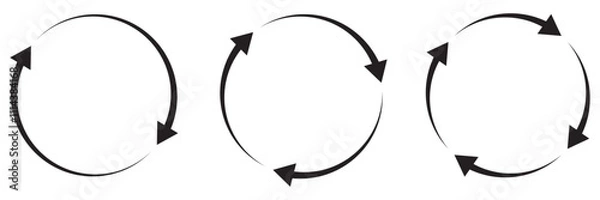 Obraz Circle arrow icon set, reload, refresh, loading, recycle, repeat symbols eps 10