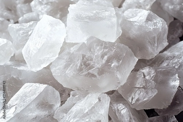 Fototapeta Ice cubes scattered on a surface create a cool and refreshing impression in warm weather