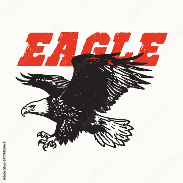 Obraz Retro Vintage Wild Eagle Vector Illustration