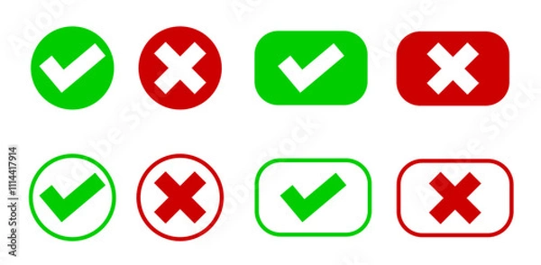 Obraz Conjunto de iconos correcto e incorrecto