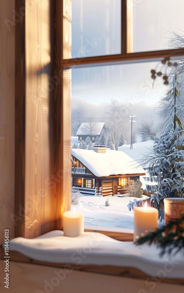 Obraz snow covered house