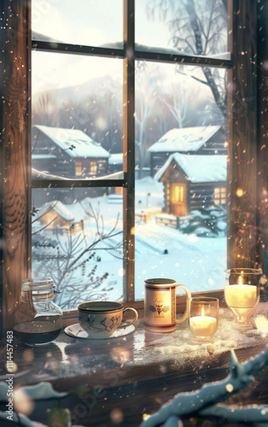 Obraz snow covered house