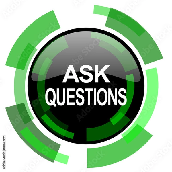 Fototapeta ask questions icon, green modern design isolated button, web and mobile app design illustration