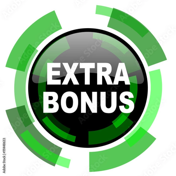 Fototapeta extra bonus icon, green modern design isolated button, web and mobile app design illustration
