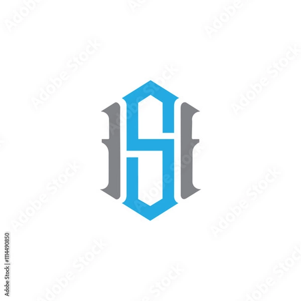 Fototapeta sh logo design vector template, initial sh letter logo, initial hs letter logo design vector, hs logo vector design, HS or SH monogram minimal elegant logo design vector illustration, letter SH logo.