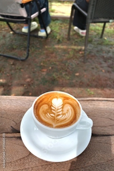 Obraz Hot Coffee Latte Recipe at cofee shop