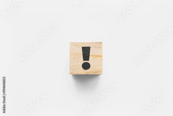Obraz ! (Exclamation Point) wooden cube on white background