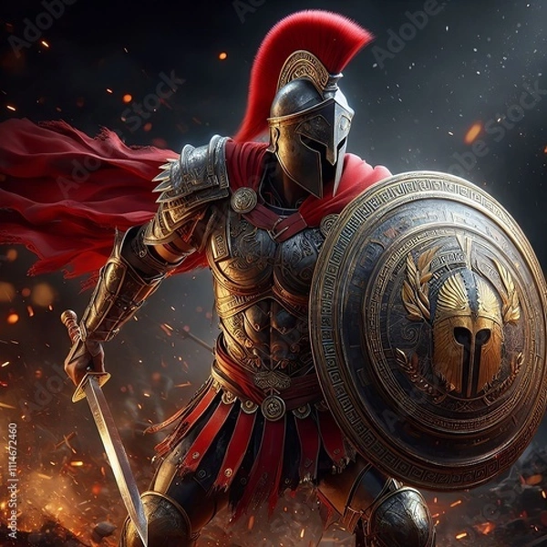 Obraz Roman soldier illustration, art, design, Generative Ai.