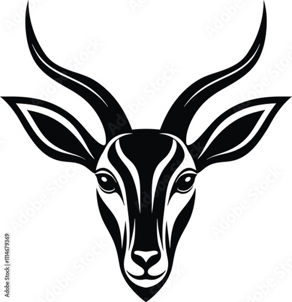 Fototapeta Minimalist gazelle head logo vector vector 