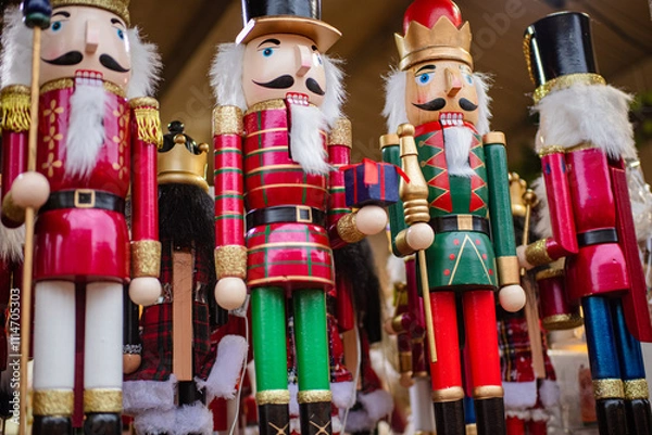 Obraz Nutcrackers at Christmas markets