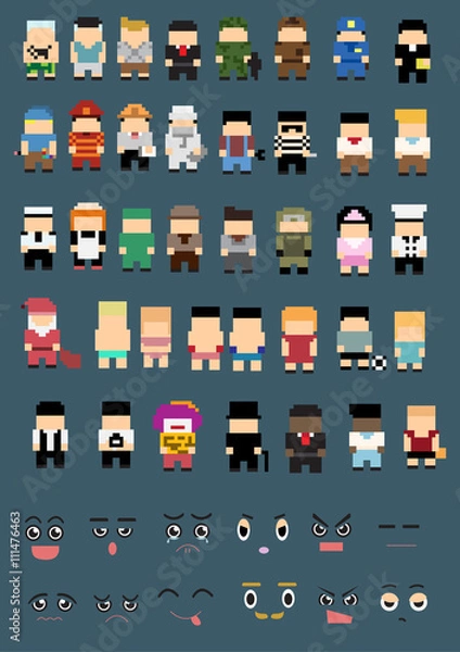 Fototapeta Charakter kolekcji mojego piksela pracy; ilustracji wektorowych
