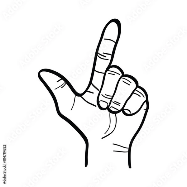 Obraz illustration of thumb and index finger indicating a gun-like gesture. vector