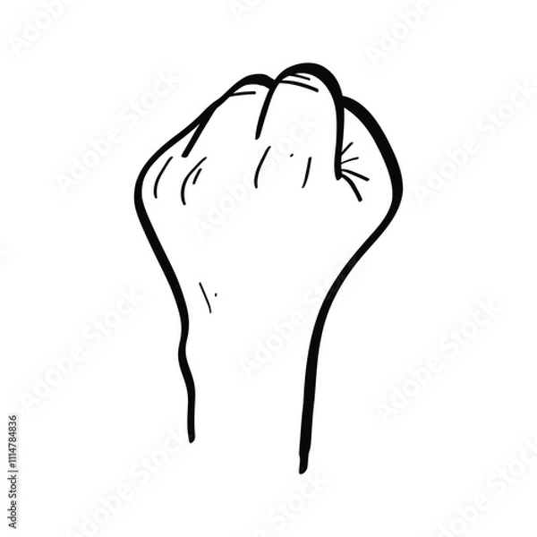 Obraz illustration of clenched hands. gesture symbol of resistance, hands raised. fist hand. vector