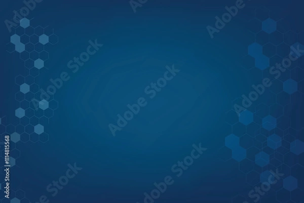 Obraz Light Blue technology background with connected hexagon. Free Space template with blank area for creative and design. Modern technology concept with line and dot connection.