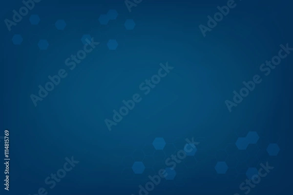 Obraz Light Blue technology background with connected hexagon. Free Space template with blank area for creative and design. Modern technology concept.