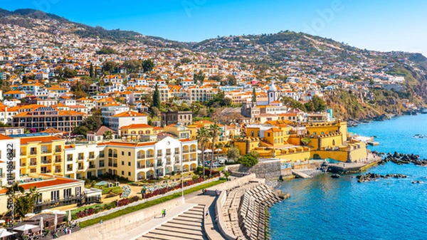 Obraz Panoramic view of the capital of Madeira island Funchal, Portugal 