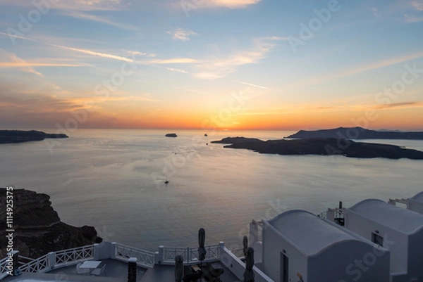 Obraz Oia, Santorini - Sunset over the Caldera.