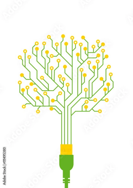 Obraz circuit board tree