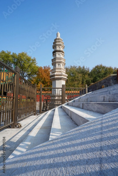 Obraz Stone Carving of Xumi Lingjing Site in Summer Palace, Beijing.