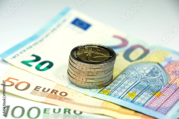 Obraz Geldscheine und Münzen