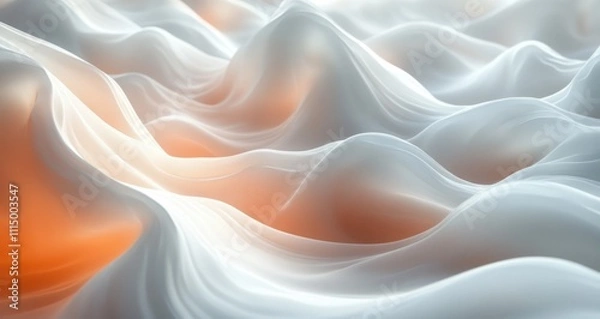 Fototapeta Minimalist White Wave Art Background