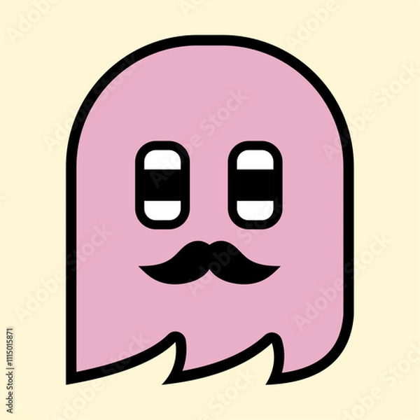 Fototapeta Playful Pink Ghost Character Design for Kids and Digital Art Projects